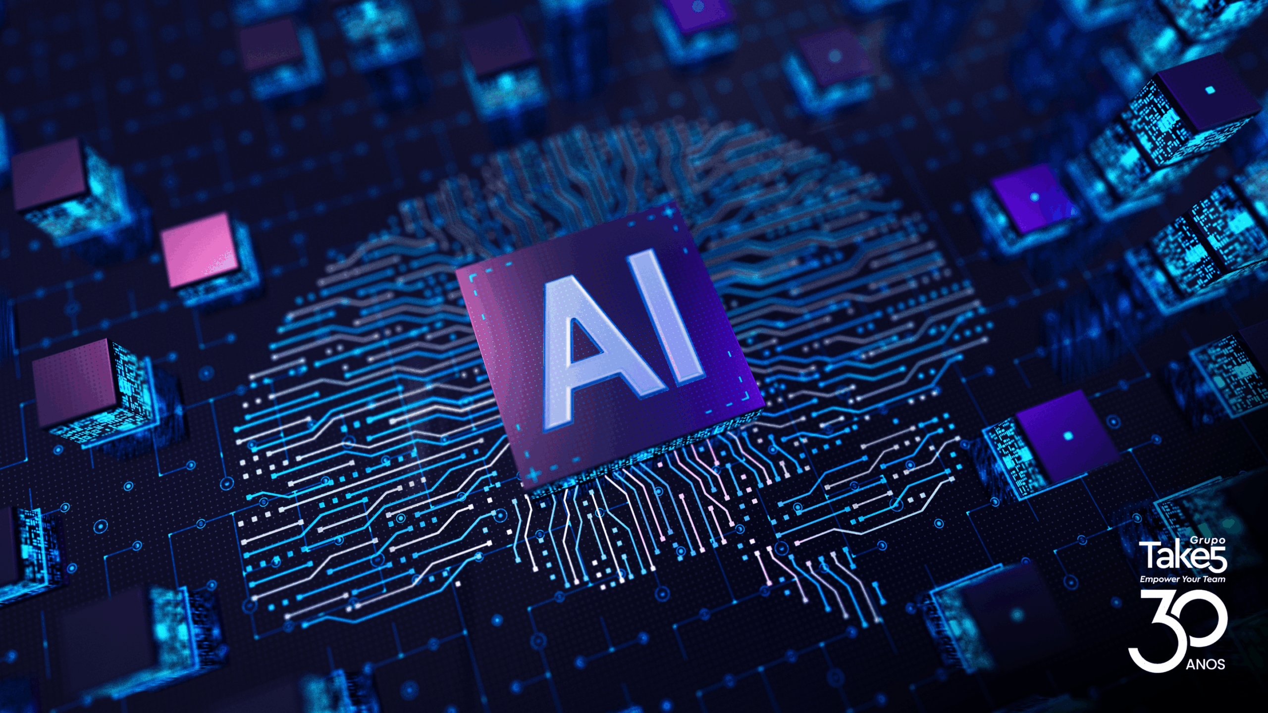 Imagem ilustrativa de colaboração entre inteligência humana e inteligência artificial em 2026