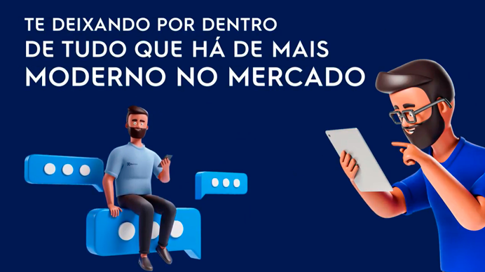 Ilustração representando vídeo report de projetos ou eventos corporativos